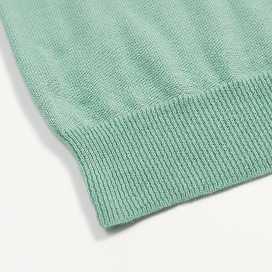 Women's Mint Green Vintage Dessert Embroidery Knit T-Shirt