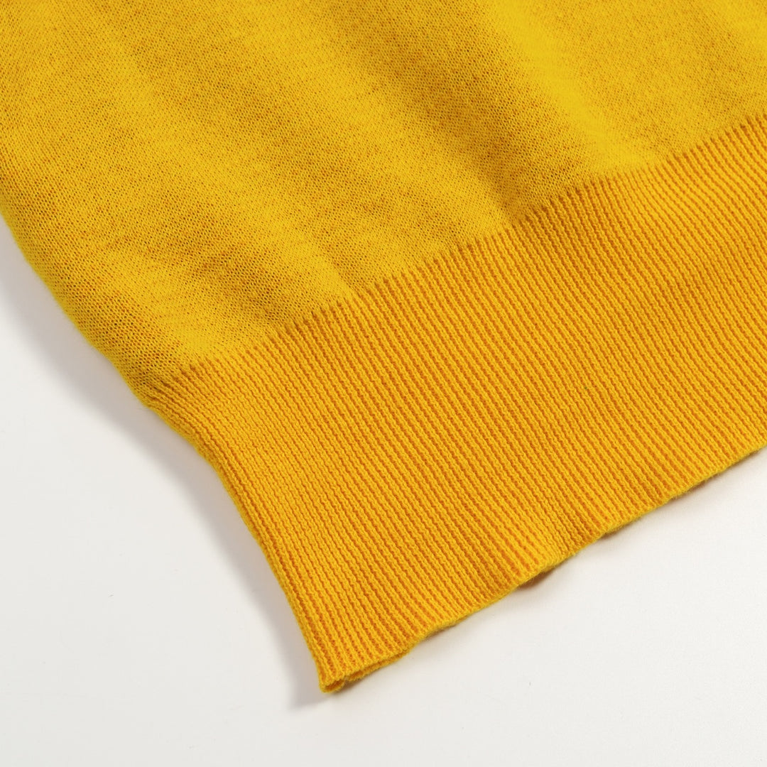 Women's Yellow Vintage Star Art Jacquard Knit T-shirt
