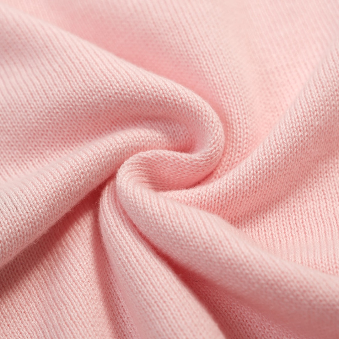 Kvinders pink dyrebroderet strik-T-shirt - beskåret længde