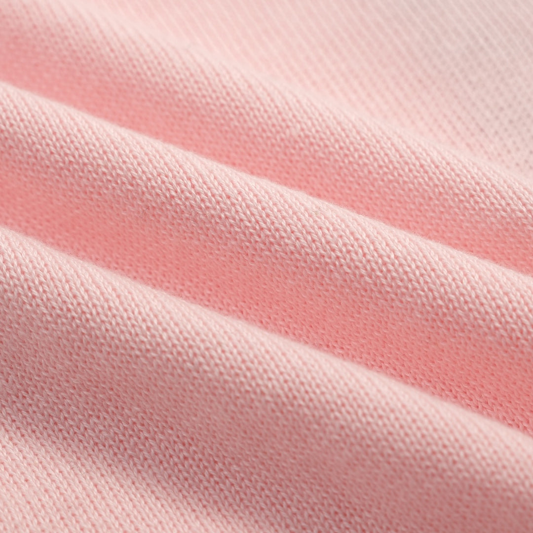 Kvinders pink dyrebroderet strik-T-shirt - beskåret længde