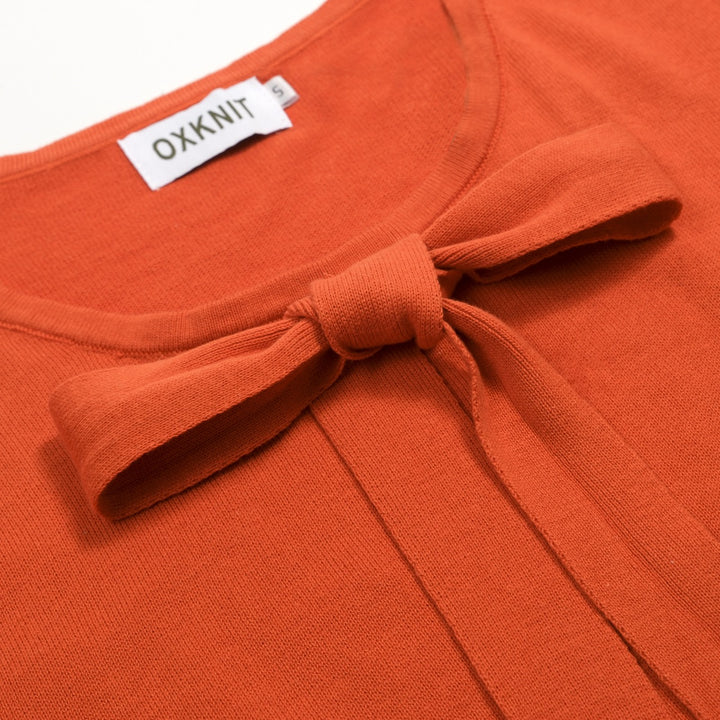 Orange Simple Puff Sleeve T-shirt til kvinder