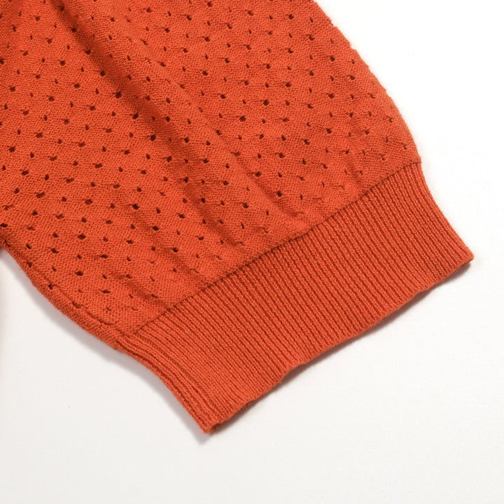 Orange Simple Puff Sleeve T-shirt til kvinder