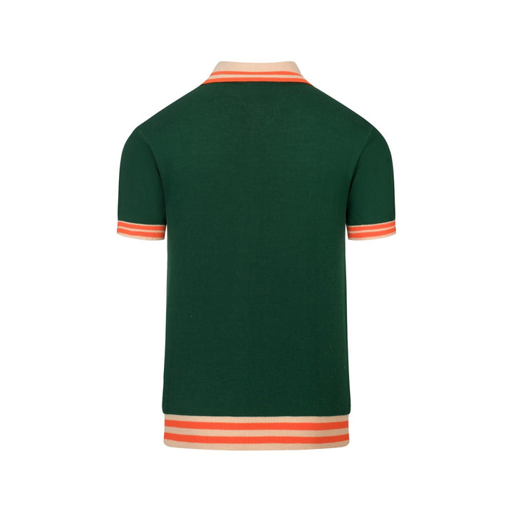 Groen Retro Luxe Stijl Heren Vest met Tijger Jacquard Breisel