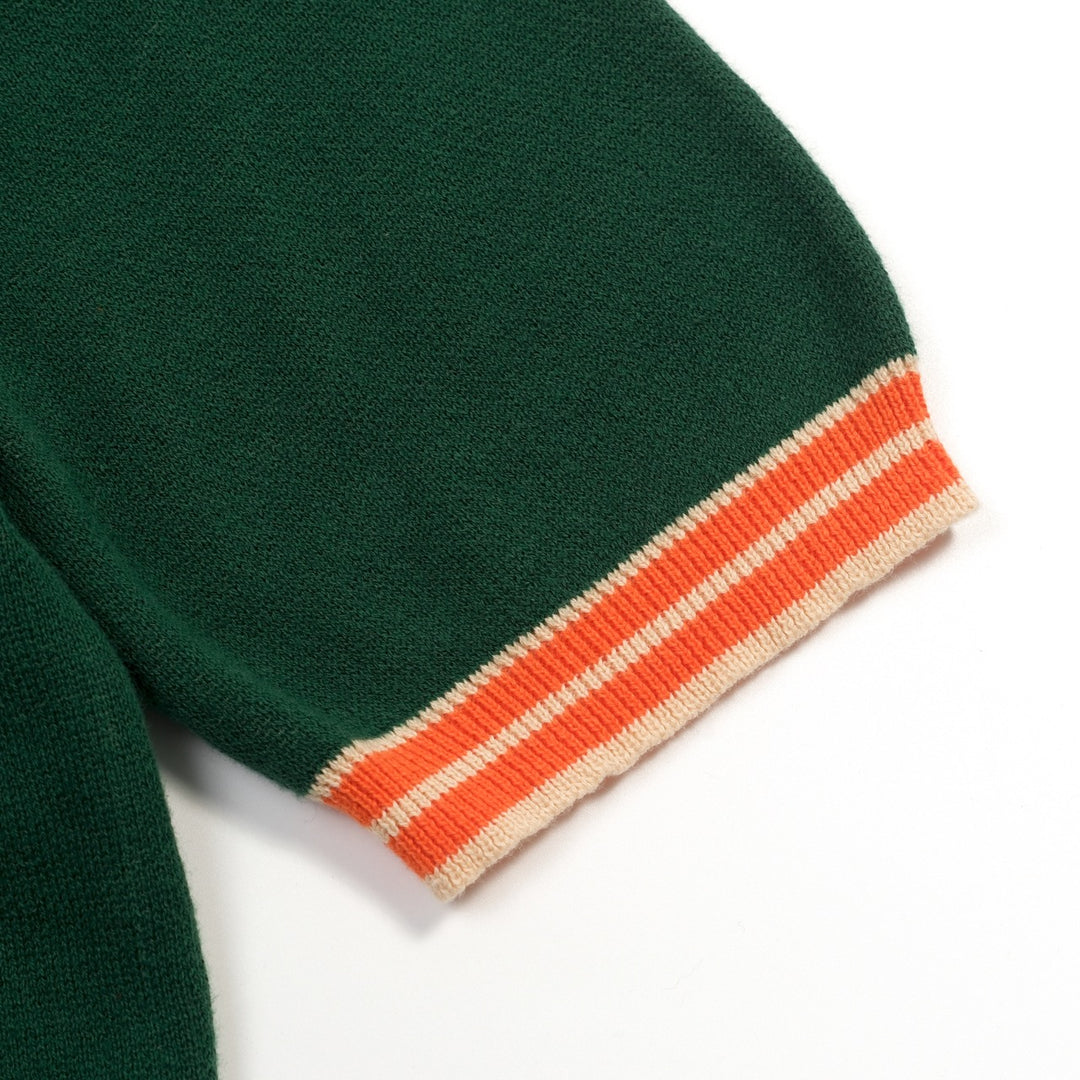 Groen Retro Luxe Stijl Heren Vest met Tijger Jacquard Breisel