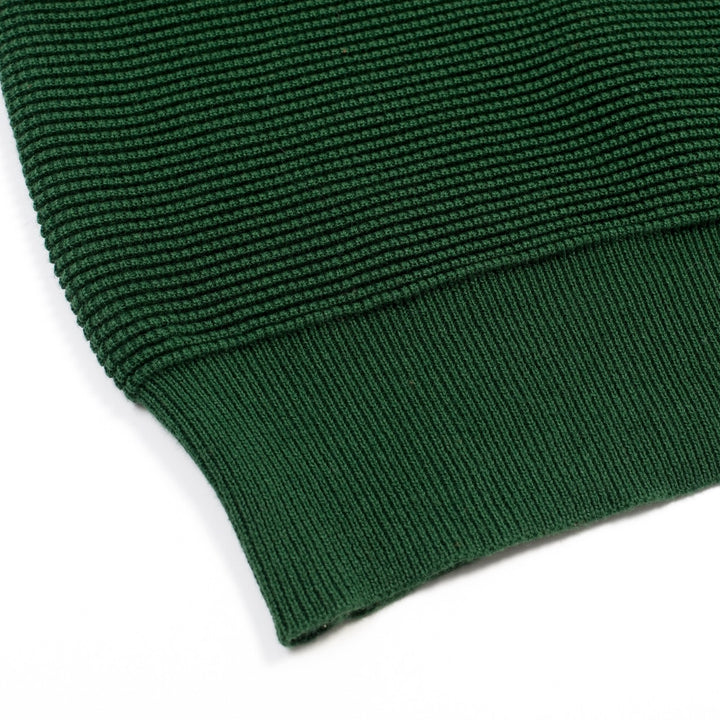 Damen Grünes Retro-Herz-Stickerei Strickt-Shirt