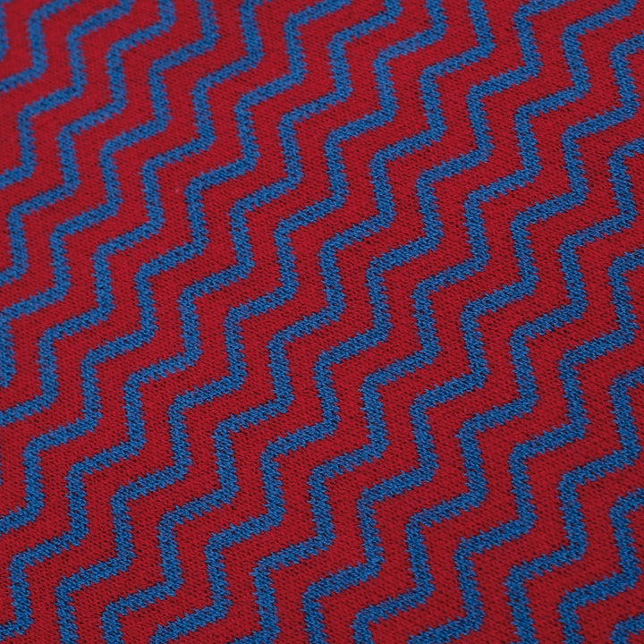 Dame Bourgogne Retro Bølget Stribet Jacquardstrikket Skulder T-shirt - Kort Længde