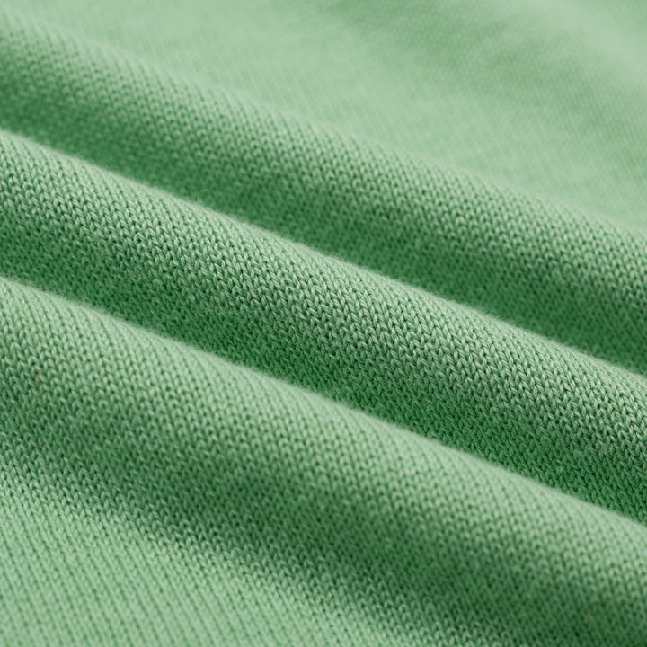 Suéter de punto con bordado de gato retro verde frijol para mujer - Largo cropped