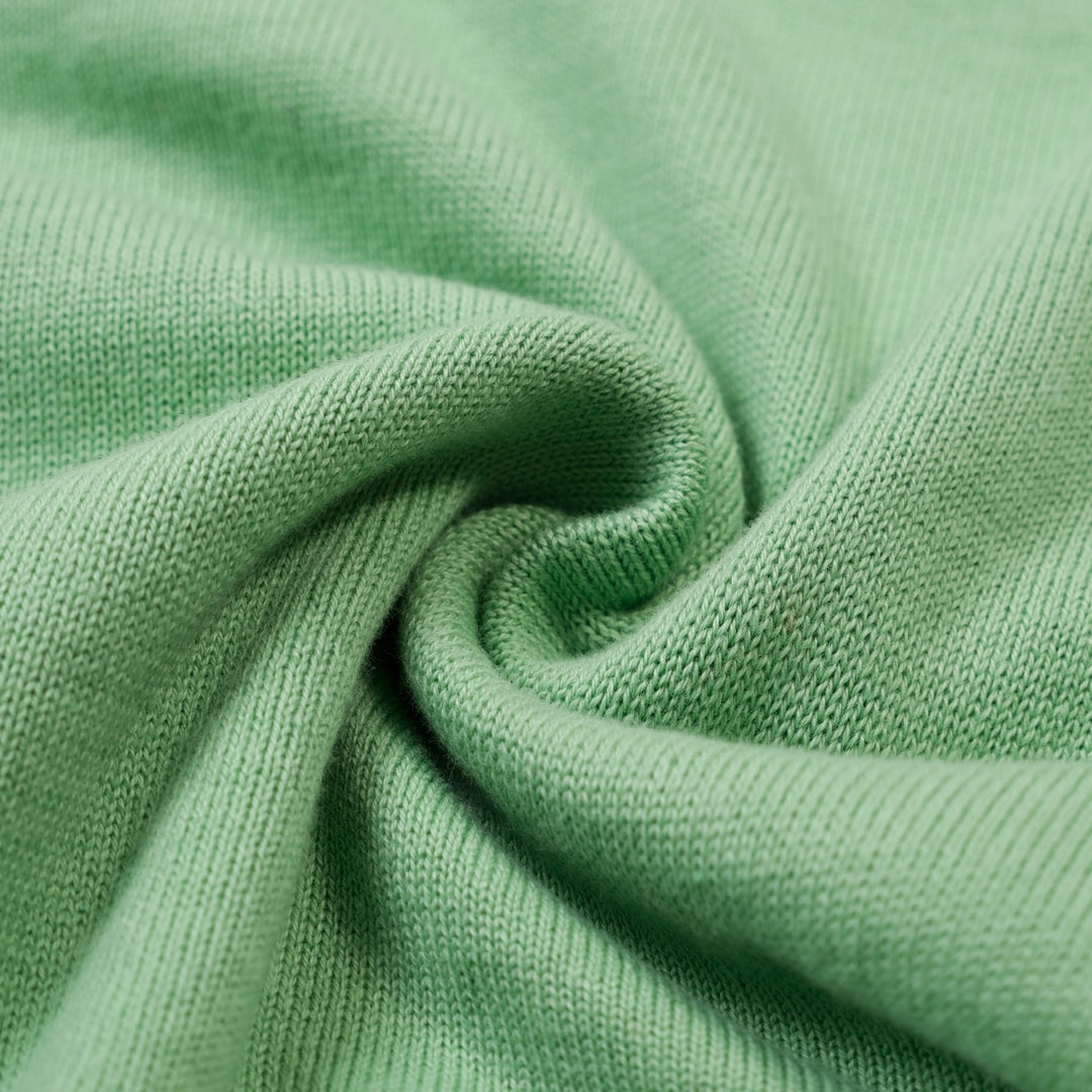 Suéter de punto con bordado de gato retro verde frijol para mujer - Largo cropped