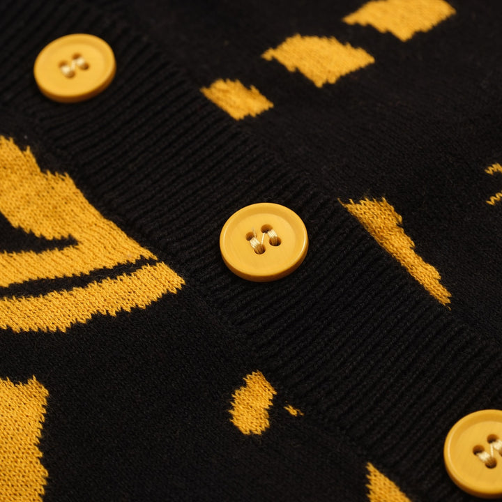 Kvinders sort Animal Jacquard strikvest
