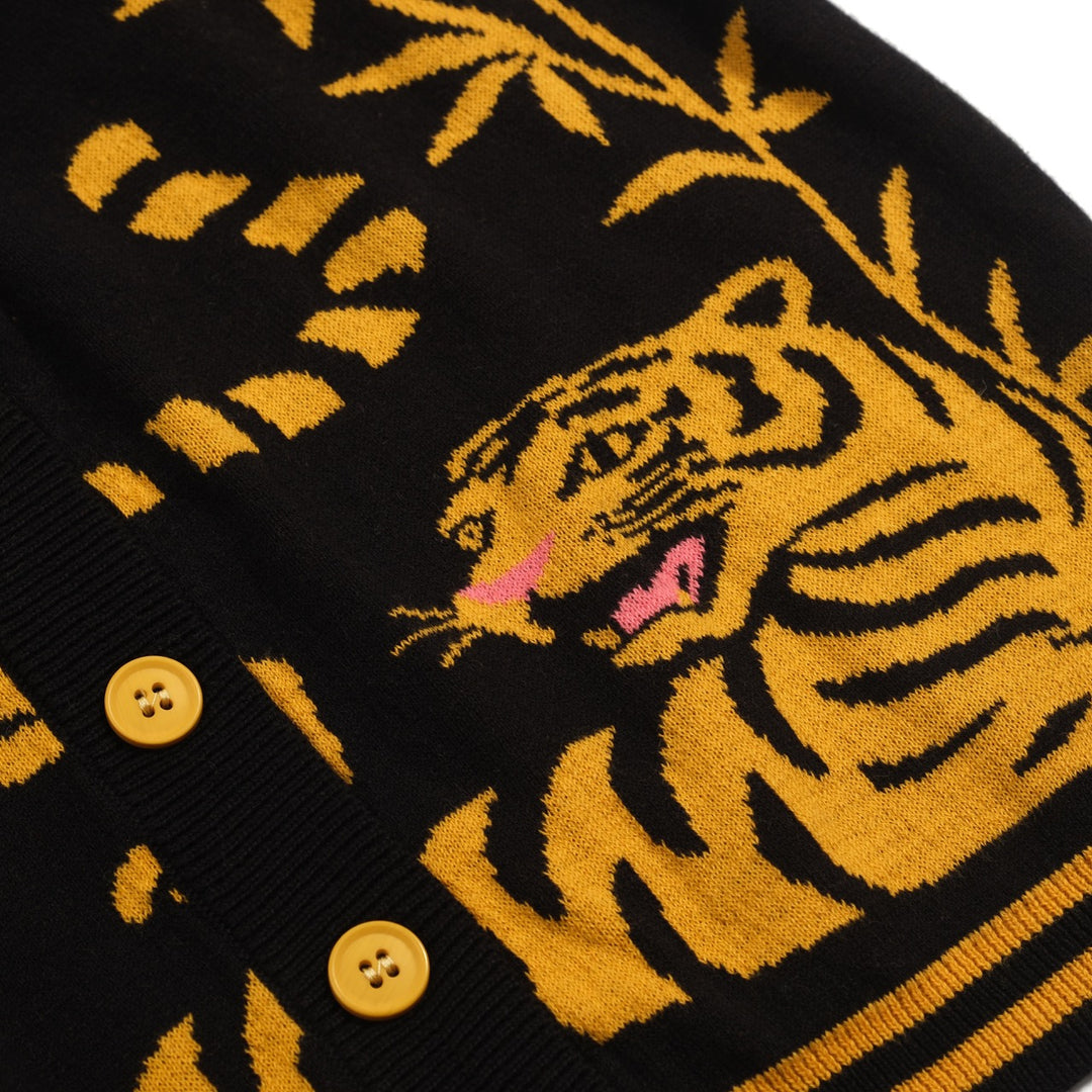 Kvinders sort Animal Jacquard strikvest