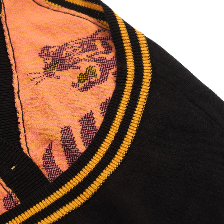 Kvinders sort Animal Jacquard strikvest