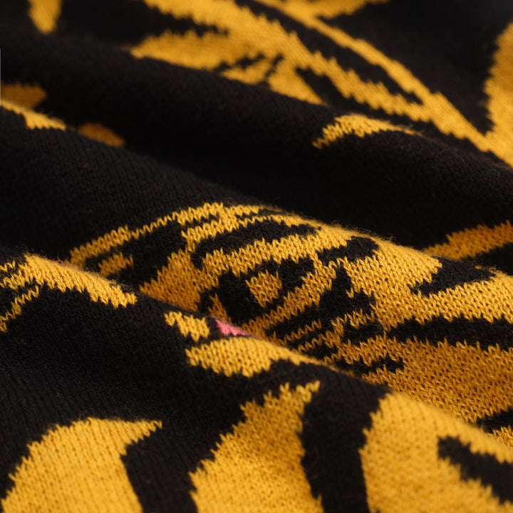 Kvinders sort Animal Jacquard strikvest