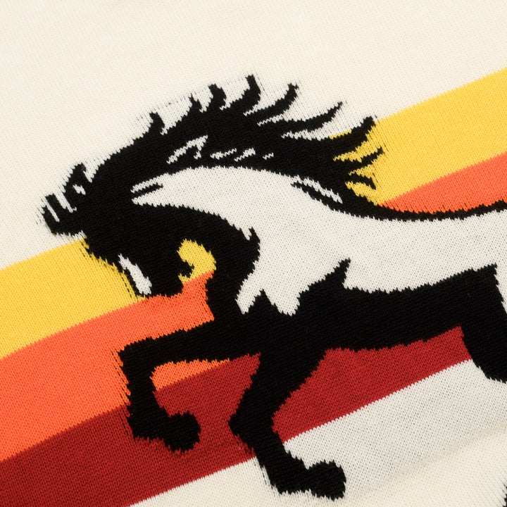 Damernas off-white retro västernstil rundhalsad stickad t-shirt