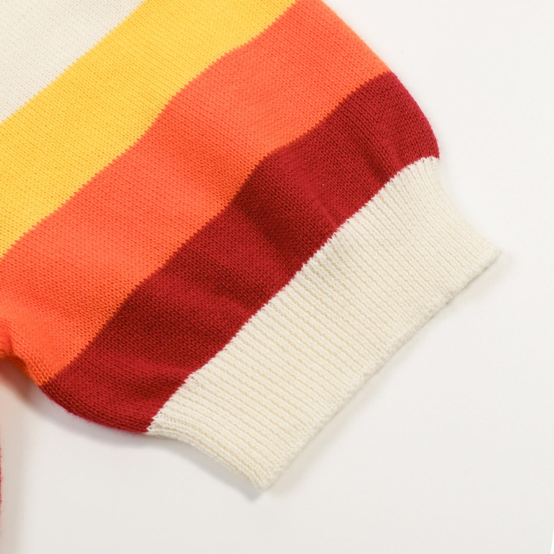 Damernas off-white retro västernstil rundhalsad stickad t-shirt