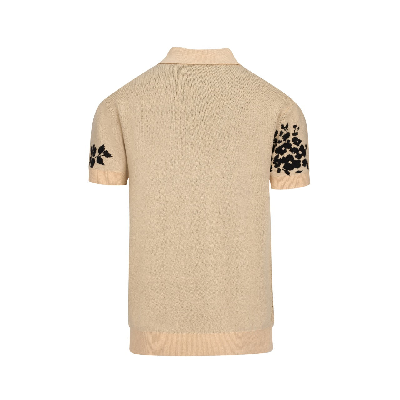 Men's Khaki retro bird plant knitted polo shirt – OXKnit