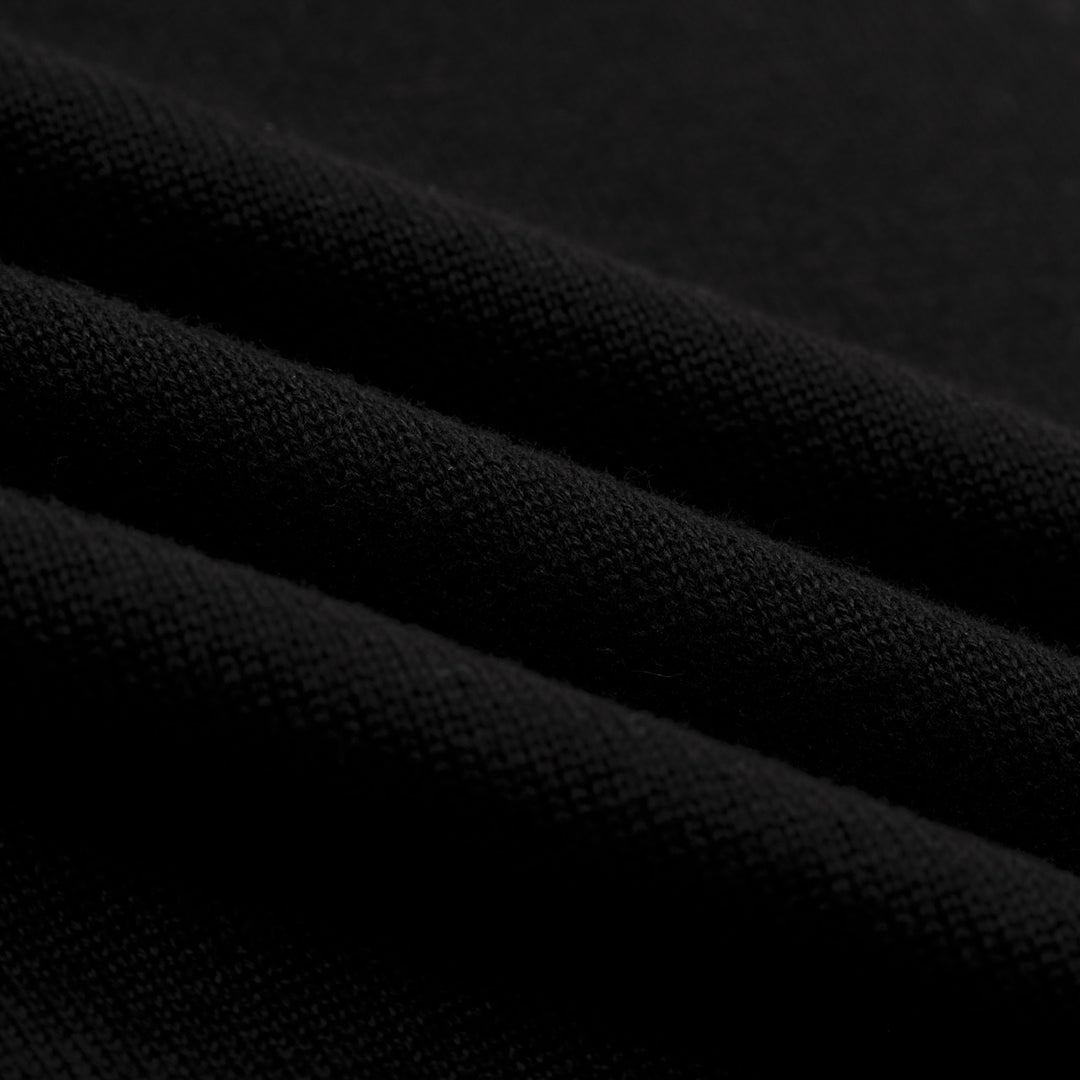 Men's black vintage spotted dog jacquard knitted polo shirt