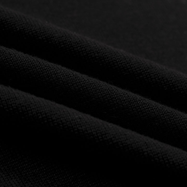 Men's black vintage spotted dog jacquard knitted polo shirt