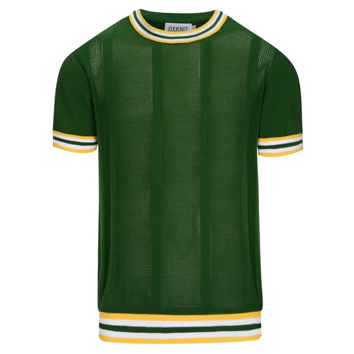 Men's green 60's vintage knit cut-out T-shirt