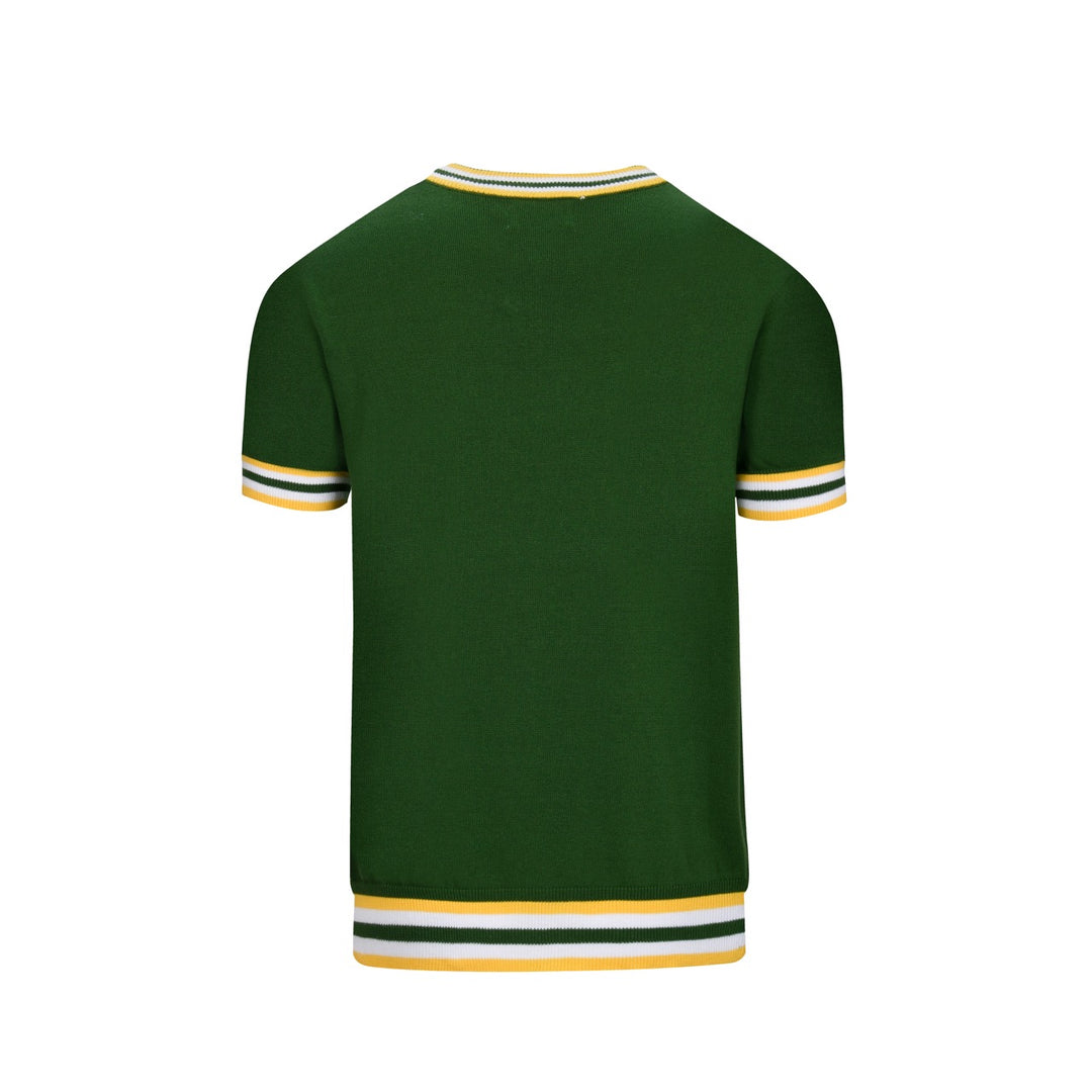 Men's green 60's vintage knit cut-out T-shirt