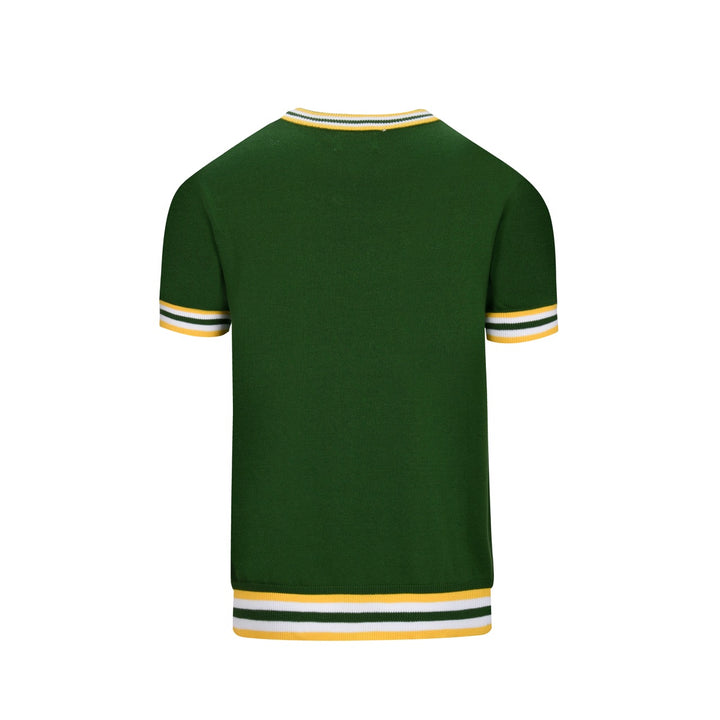 Men's green 60's vintage knit cut-out T-shirt
