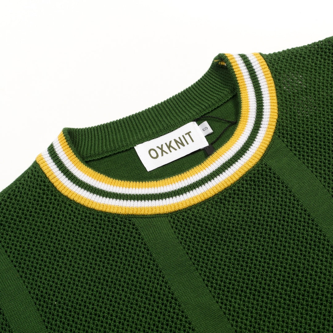 Men's green 60's vintage knit cut-out T-shirt