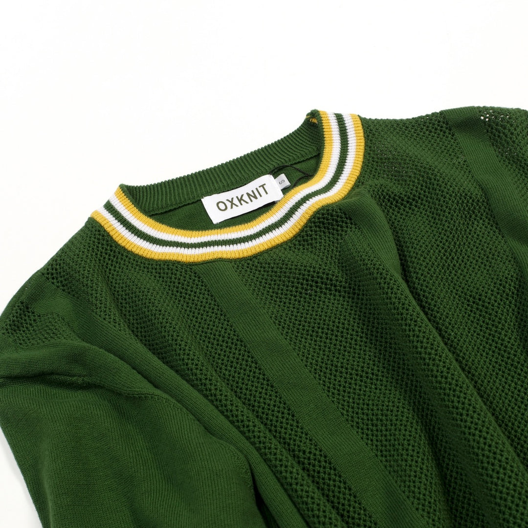 Men's green 60's vintage knit cut-out T-shirt