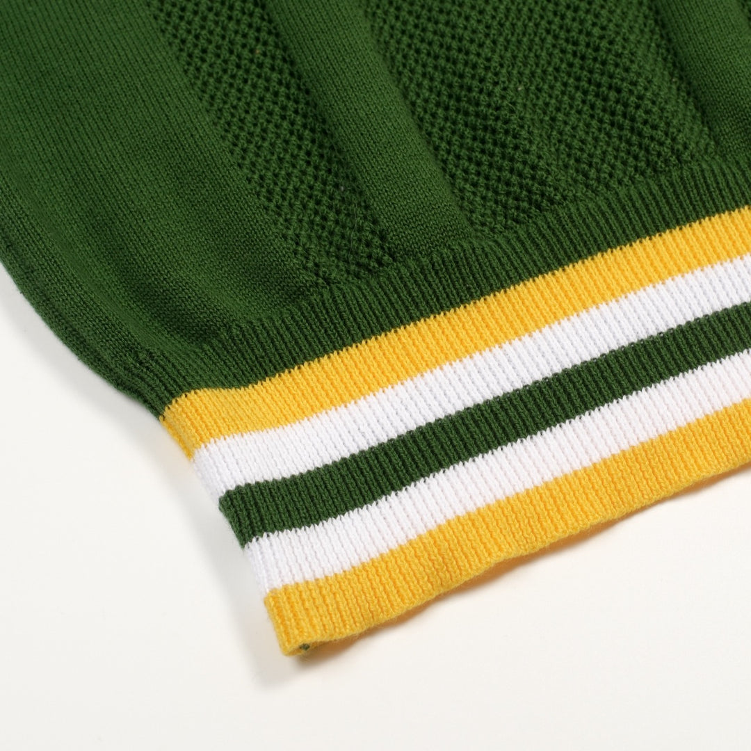 Men's green 60's vintage knit cut-out T-shirt