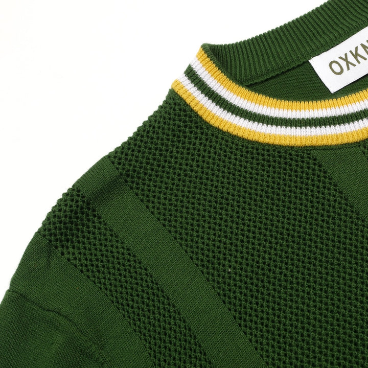 Men's green 60's vintage knit cut-out T-shirt