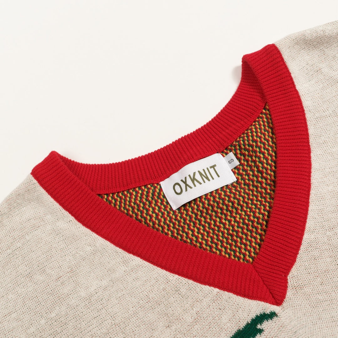 Women's Off-White Retro Tropical Resort Style Knitted T-Shirt