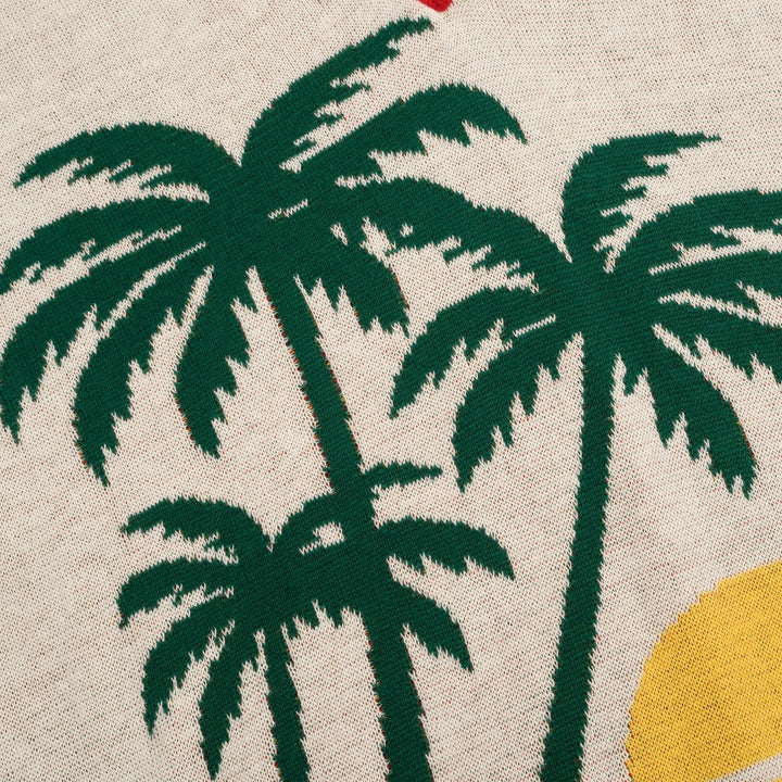 Women's Off-White Retro Tropical Resort Style Knitted T-Shirt