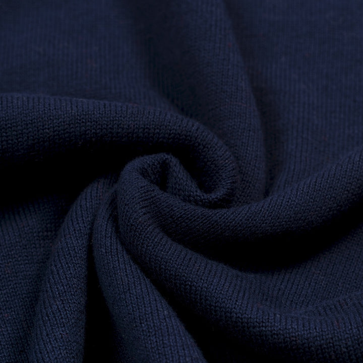T-shirt tricoté rétro bleu foncé arc-en-ciel pour femme