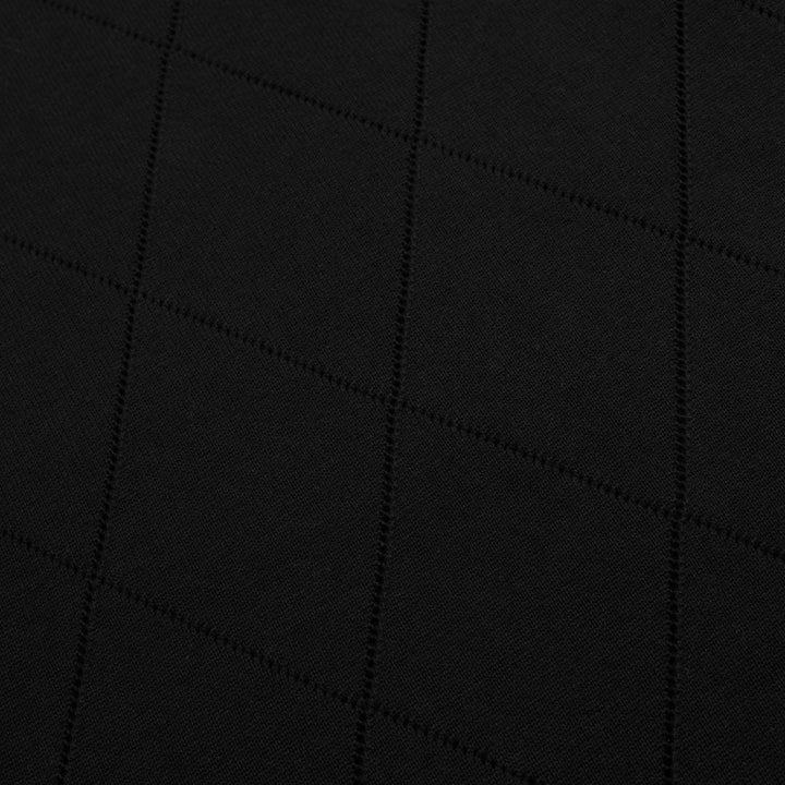 T-shirt en maille noir rétro simple à col rond ajouré pour femme