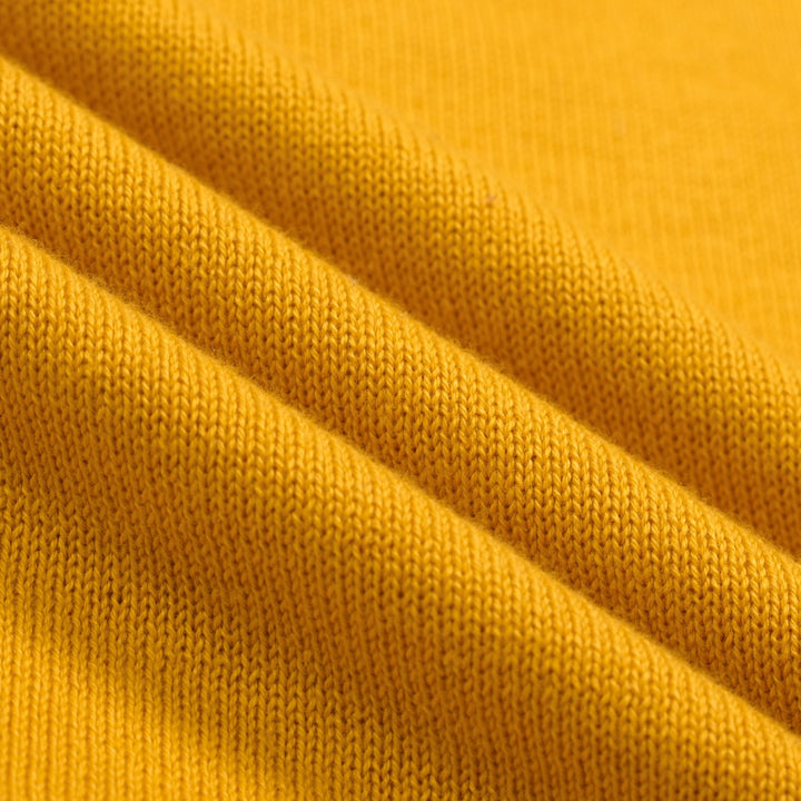 Women's Yellow Retro Animal Embroidery Batwing Sleeve Knit T-Shirt
