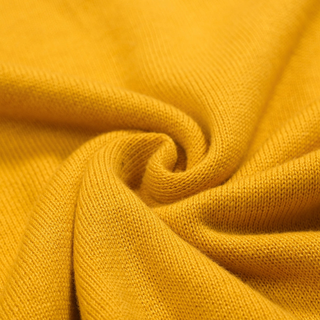Women's Yellow Retro Animal Embroidery Batwing Sleeve Knit T-Shirt