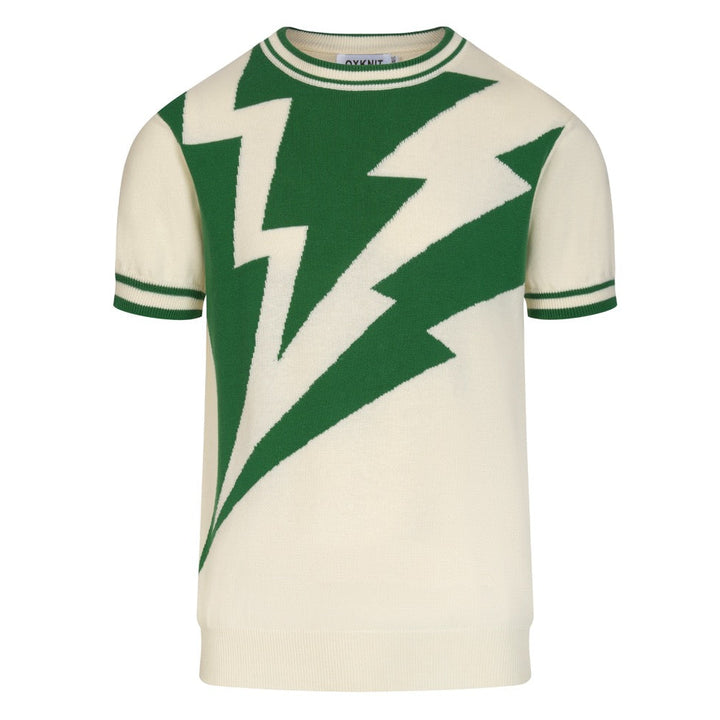 Men's Off-White 70s Lightning Jacquard Knit Crewneck Shirt
