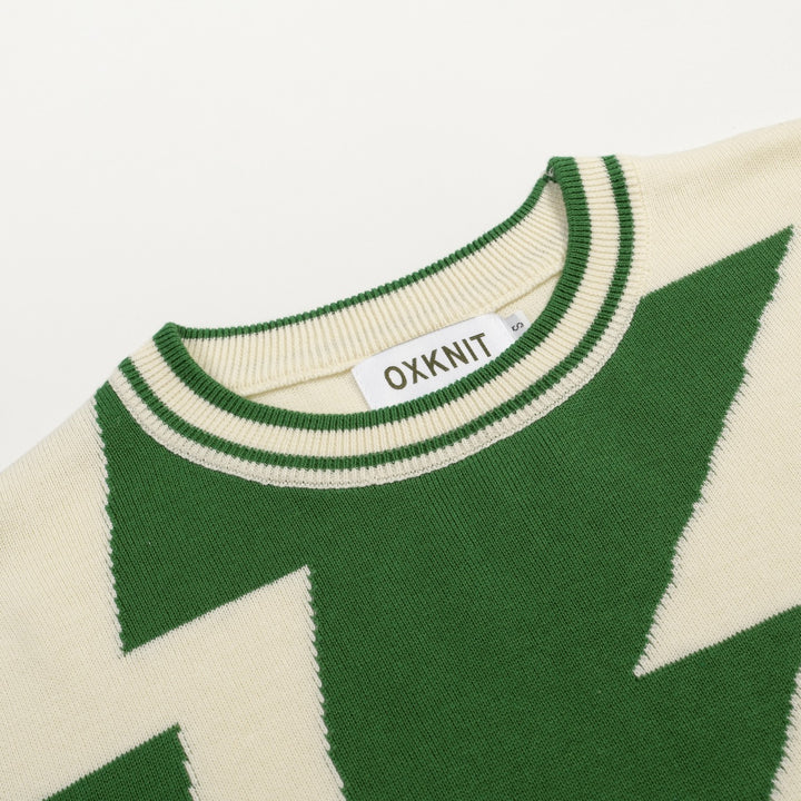 Men's Off-White 70s Lightning Jacquard Knit Crewneck Shirt