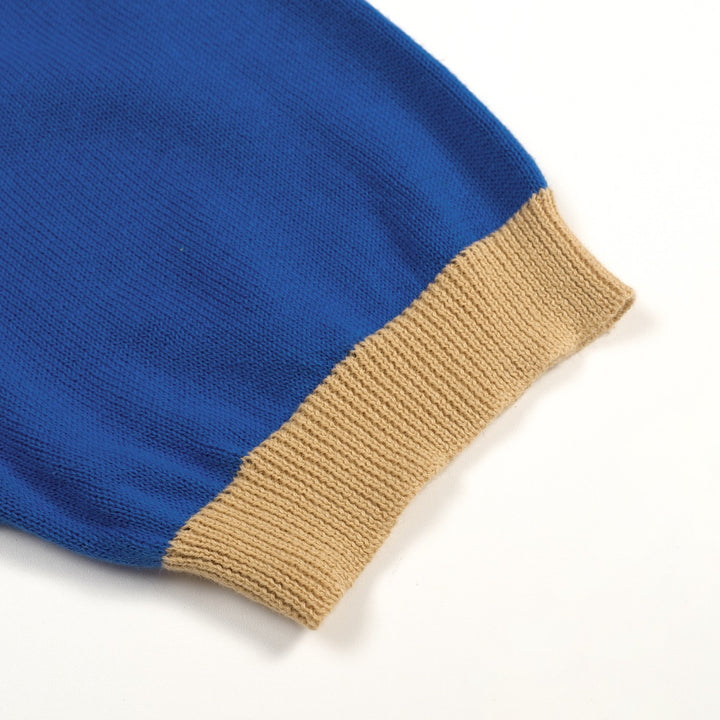Maglietta da donna blu navy con ricamo floreale retrò