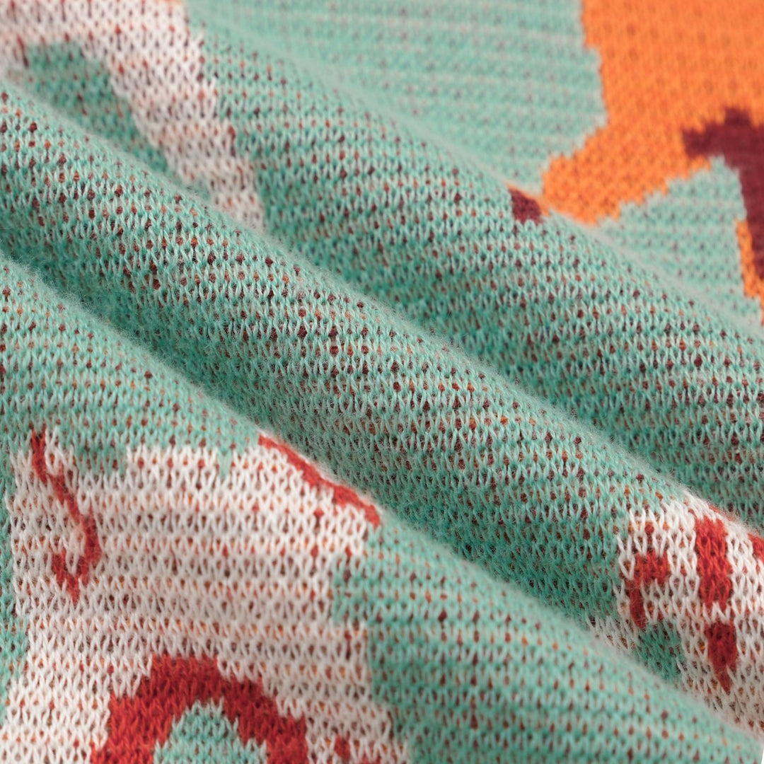 Maglietta Verde da Donna con Cane Retrò Divertente in Maglia Jacquard
