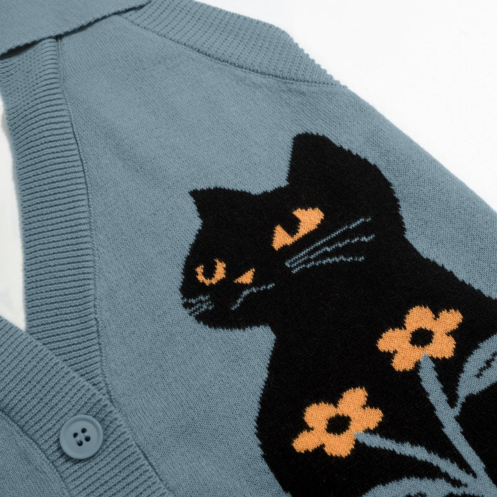 Women's Retro Healing Cat Style Jacquard Halter Knit Vest