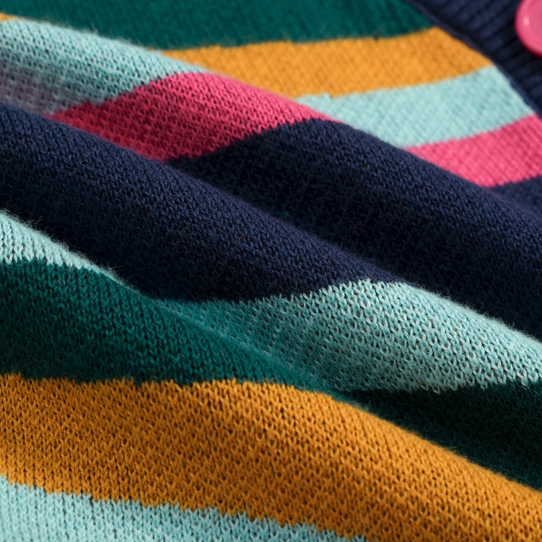 Women's Navy Retro Colorful Striped Jacquard Halter Knit Vest