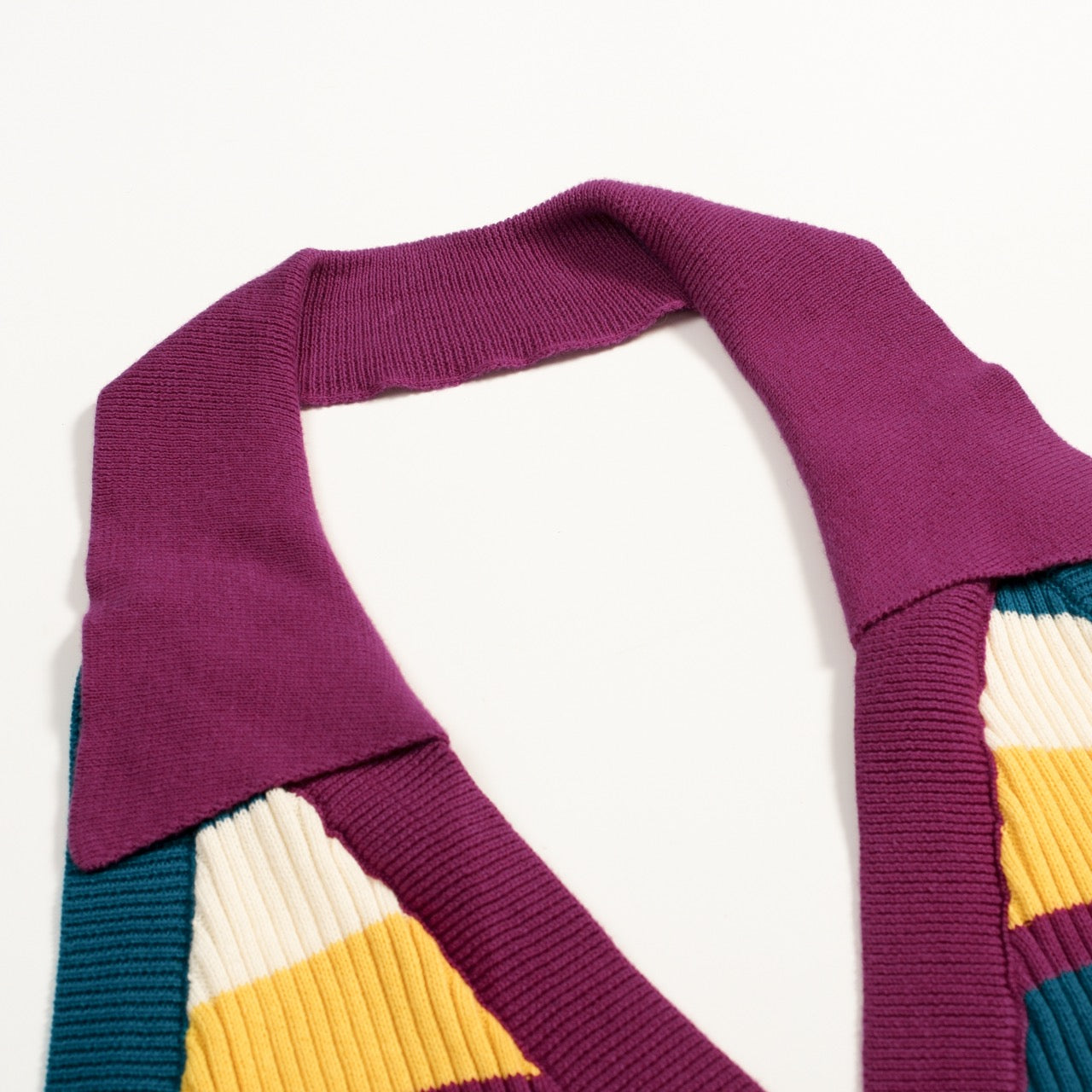 Women's 70s Colorful Striped Art Jacquard Halter Knit Vest – OXKnit
