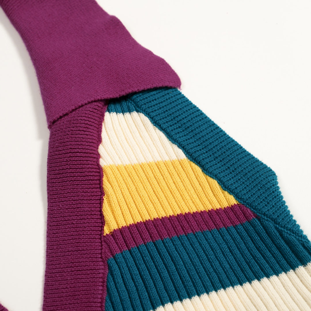 Women's 70s Colorful Striped Art Jacquard Halter Knit Vest