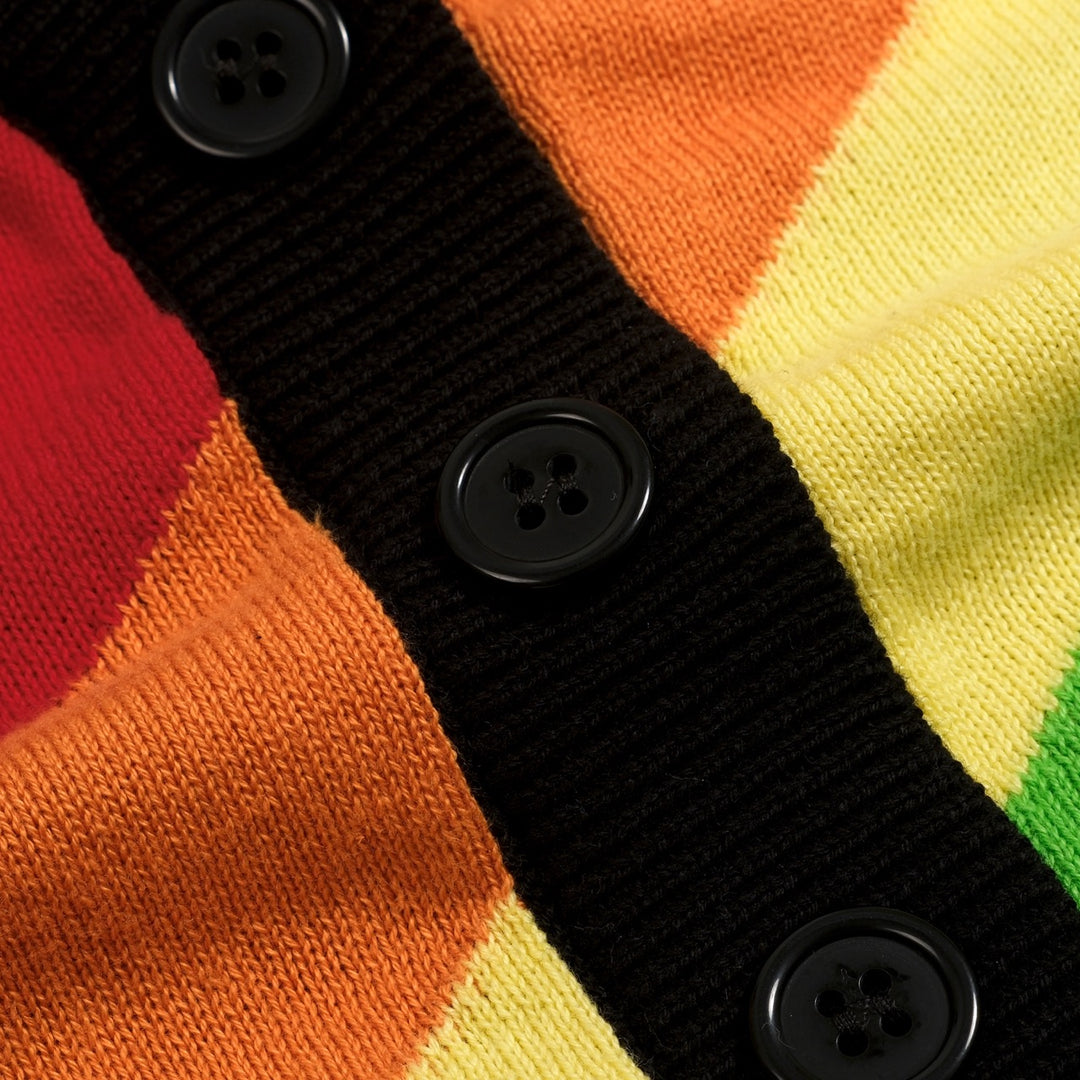 Women's Black Retro Pop Rainbow Halter Knit Vest