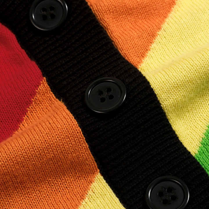 Women's Black Retro Pop Rainbow Halter Knit Vest