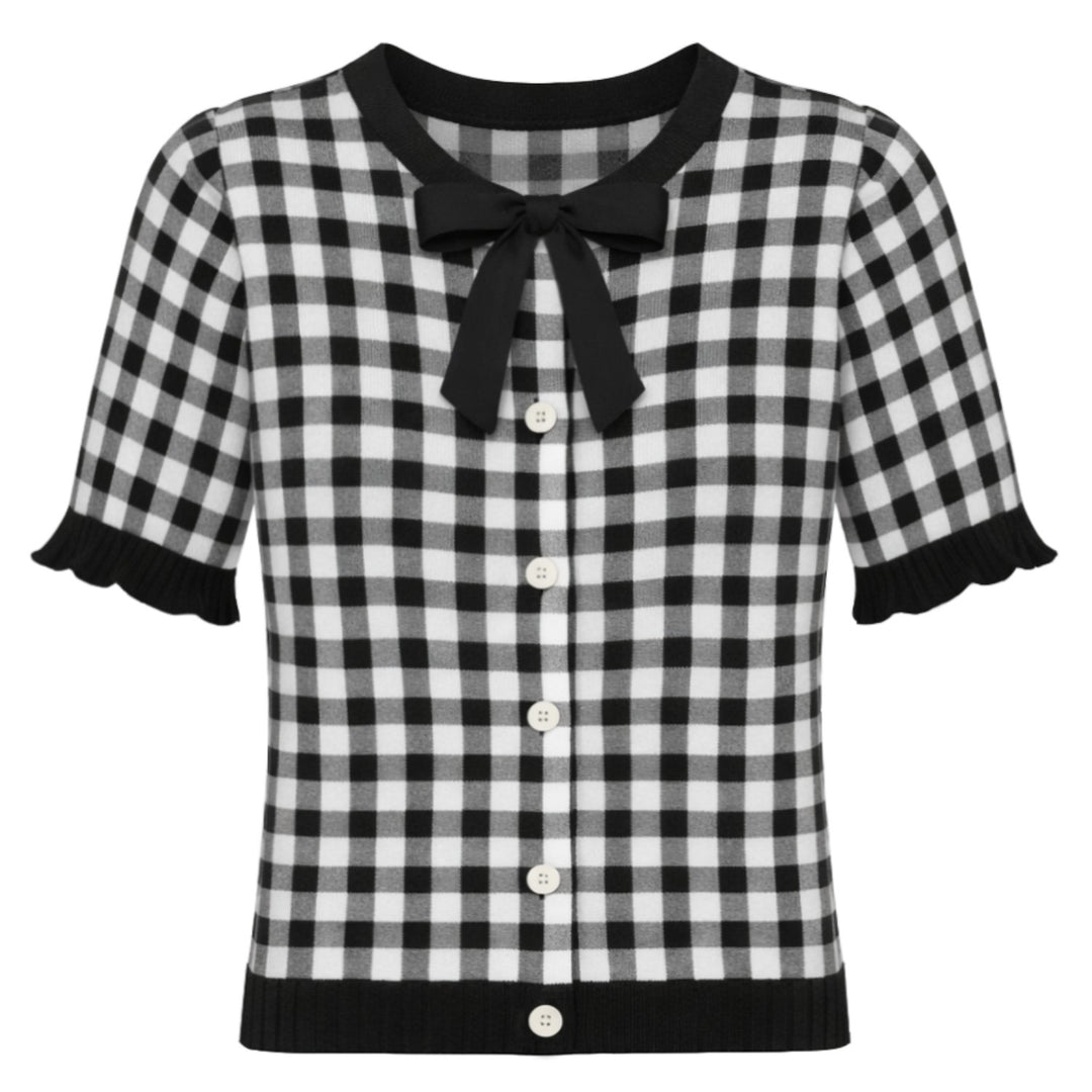 Rosa Cheetah jacquardstickad T-shirt för kvinnor - Beskuren längd