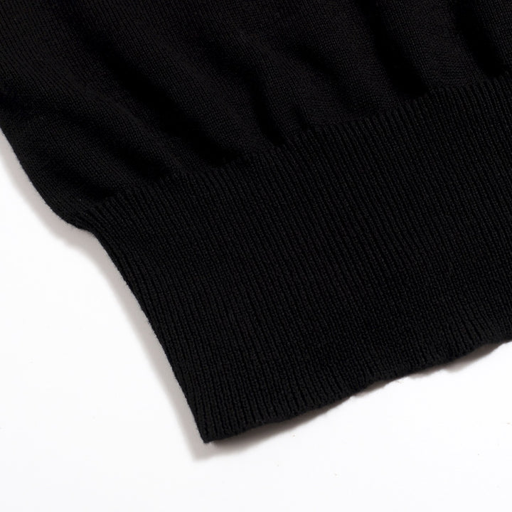 Women's Black Retro Pop Sporty Batwing Sleeve Knit T-Shirt