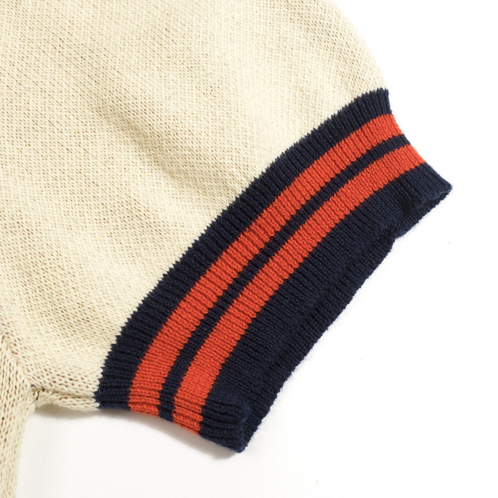 Heren Apricot Retro Safari Resort Stijl Polo Kraag Gebreid Vest T-Shirt