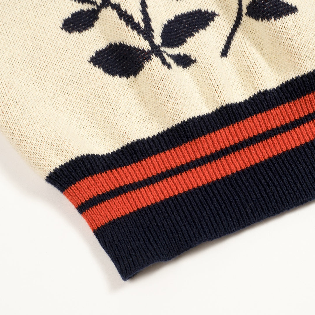 Heren Apricot Retro Safari Resort Stijl Polo Kraag Gebreid Vest T-Shirt
