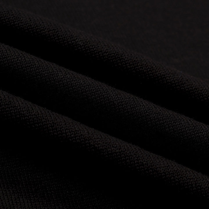 Men's Black Retro Minimalist Bird Embroidery Crewneck Knit T-Shirt