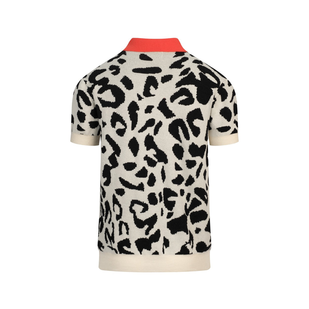 Heren Beige Italiaanse Retro Resort Stijl Polo Gebreid T-Shirt